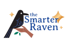 Logo of 'the Smarter Raven' with a stylized raven on a white background